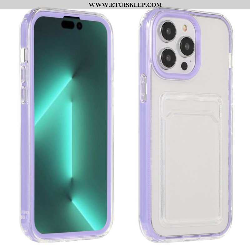 Etui do iPhone 14 Pro Przezroczysty Uchwyt Na Kartę